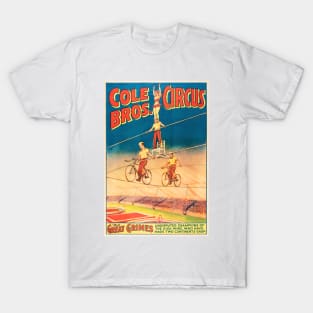 COLE CIRCUS BROS The Great Grimes Acrobatic and Aerialists Vintage Poster T-Shirt
